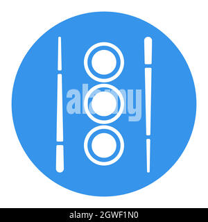 Sushi roll with chopsticks vector white glyph icon Stock Vector