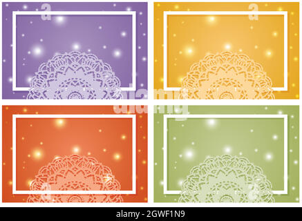 Four background with mandala patterns Stock Vector