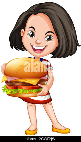 Cute young girl cartoon character Stock Vector