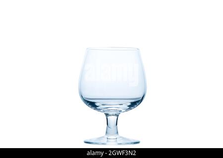empty Brandy glass isolated on white background, glassware concept Stock Photo