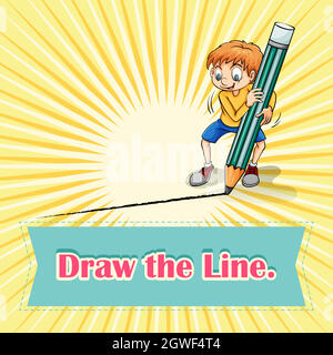 Idiom draw the line Stock Vector