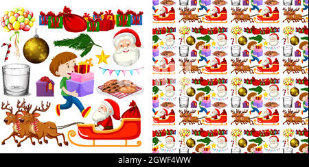 Seamless background design with christmas theme Stock Vector