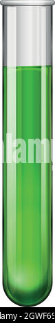 Green liquid in glass tube Stock Vector