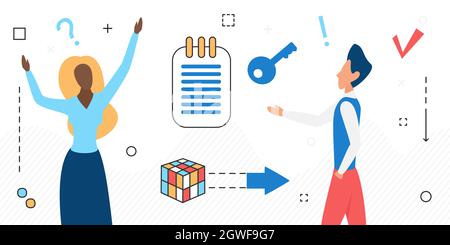 Business people managers teamwork, online communication vector illustration. Cartoon virtual office research, management digital technology isolated on white Stock Vector