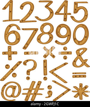 Numerical figures and symbols Stock Vector