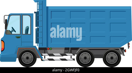 A garbage truck on white background Stock Vector