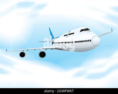Airplane flying in the sky illustration Stock Vector Image & Art - Alamy