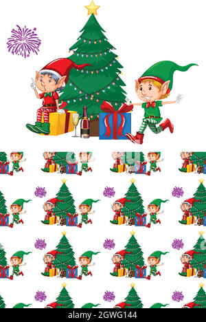 Seamless background design with christmas theme Stock Vector