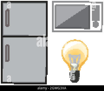 Different electronic devices on white background Stock Vector