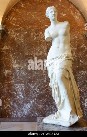World Famous Venus de Milo Statue at the Louvre Stock Photo