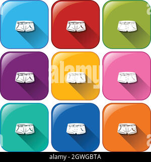 Rounded icons with shorts Stock Vector