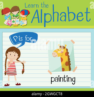 Flashcard letter P is for painting illustration Stock Vector Image ...