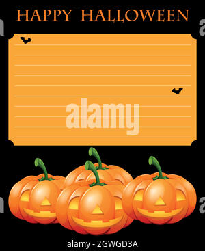 Paper template with halloween theme Stock Vector