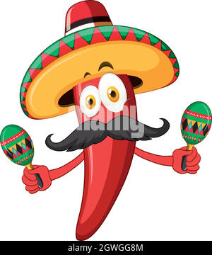 mexican hat with maracas instrument Stock Vector Image & Art - Alamy
