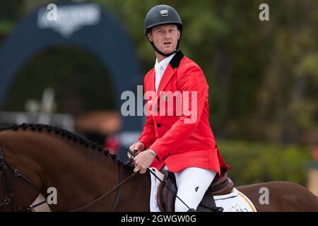 Real Club de Polo, Barcelona, Spain. 3rd Oct, 2021. CSIO5 Longines FEI Jumping Nations Cup Final 2021; Niels Bruyneels from Belgium during the FEI Jumping Nations Cup Final 2021 Credit: Action Plus Sports/Alamy Live News Stock Photo