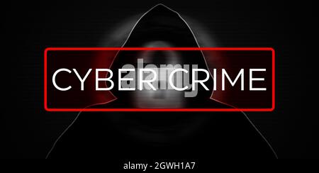 Cyber Crime Concept Background with Blurry lock and hacker. Modern Cyber security and hacking concept backdrop Stock Photo