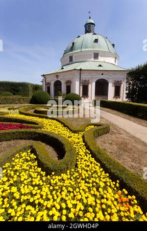 Rotunda in Beautiful garden Kromeriz Moravia Czech Republic UNESCO gardens Stock Photo