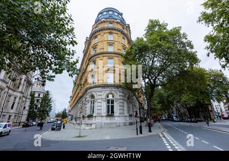 The upscale Corinthia London Hotel, Whitehall Place, in central London SW1, England Stock Photo
