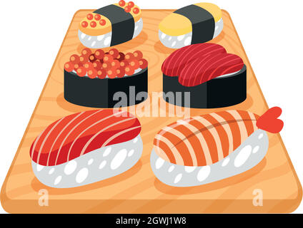 A Set of Japanese Sushi Stock Vector