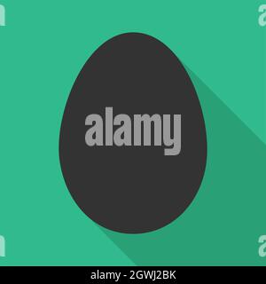 Egg icon with shadow, shell easter symbol, healthy nature food, vector illustration, farm organic protein . Stock Vector