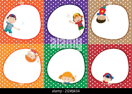 A Set of Colourful Kids Frame Stock Vector