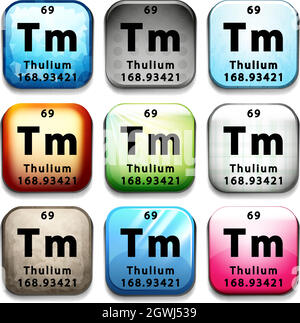 The chemical element Thulium Stock Vector