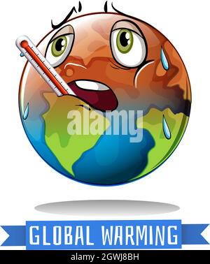 Global warming poster with melting earth Stock Vector Image & Art - Alamy