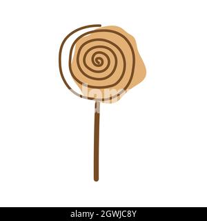 Round candy lollipop on a white background. Stock Vector