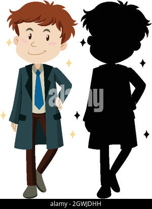 Business man with its silhouette Stock Vector