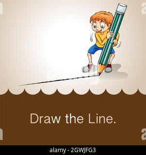 Old saying draw the line Stock Vector