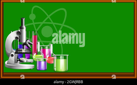 Science equipment with microscope and beakers Stock Vector Image & Art ...