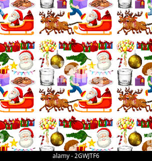 Seamless background design with christmas theme Stock Vector