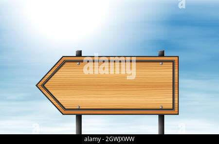A wooden arrow signboard Stock Vector