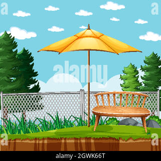 Nature park picnic empty scene Stock Vector