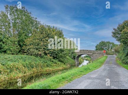 A towpath on the Royal Canal near Ballymahon, County Longford, Ireland. Stock Photo