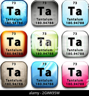 The chemical element Tantalum Stock Vector