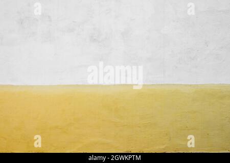 white, yellow wall background, concrete texture - Stock Photo