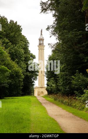 image of The Cobham Monument in stowe gardens England Stock Photo