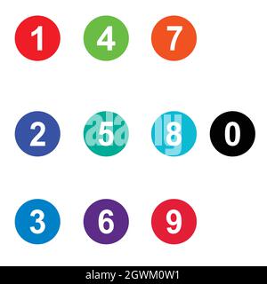 Set of Numbers vector template Stock Vector
