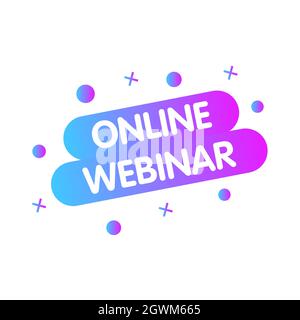 Online Live Webinar Button, label - banner design template. Vector illustration. Stock Vector