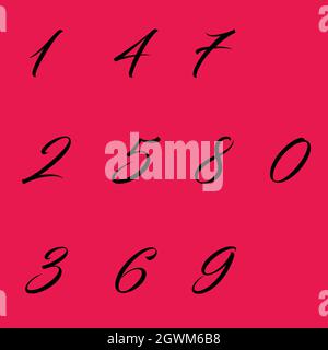 Set of Numbers vector template Stock Vector
