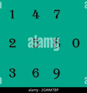 Set of Numbers vector template Stock Vector