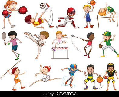 Kids engaging in different activities Stock Vector