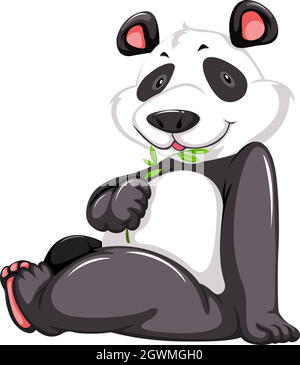 Panda Yoga Meditating. Chinese Bear on Background of Bamboo Stock Vector -  Illustration of funny, character: 74882147