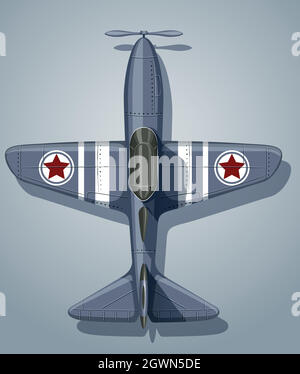 Vintage airplane used in army Stock Vector