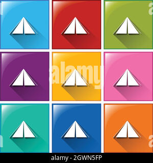 Camping tent icons Stock Vector