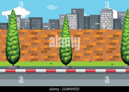 Road in urban city Stock Vector