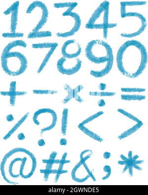Numbers in blue colors Stock Vector