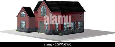 Architecture design for house with black roof Stock Vector