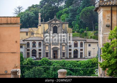 The church of Saint Theresa in the village of Caprarola, Tuscia, Lazio, Italy Stock Photo